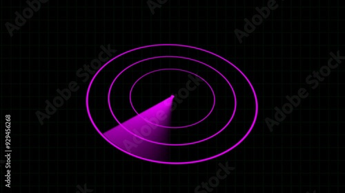 HUD radar purple color icon Screen Animation . Motion graphic.