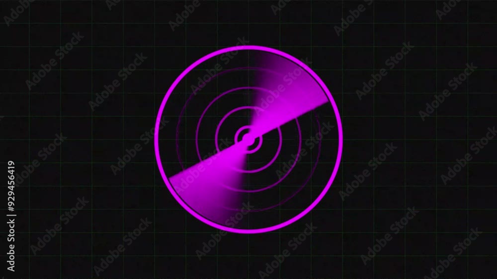 Purple color Hud radar screen animation ,on the black background . 4k ...