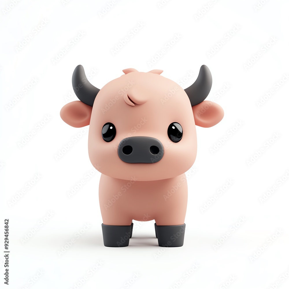 Cute cartoon bull character with big eyes and a friendly expression, perfect for children's illustrations and playful designs. Cute cartoon bull character with big eyes and a friendly expression, perfect for children's illustrations and playful designs.