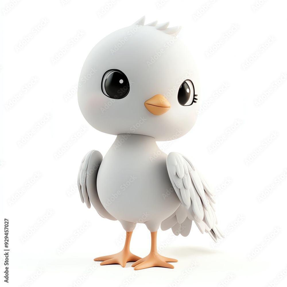 Cute cartoon bird character with big eyes, perfect for children's illustrations or playful designs. Cute cartoon bird character with big eyes, perfect for children's illustrations or playful designs.