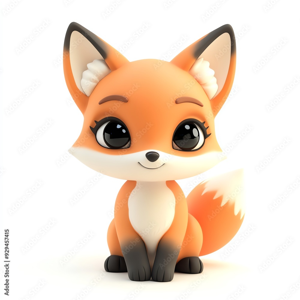 Cute cartoon fox character with bright eyes and a fluffy tail, perfect for children's illustrations and playful designs. Cute cartoon fox character with bright eyes and a fluffy tail, perfect for children's illustrations and playful designs.