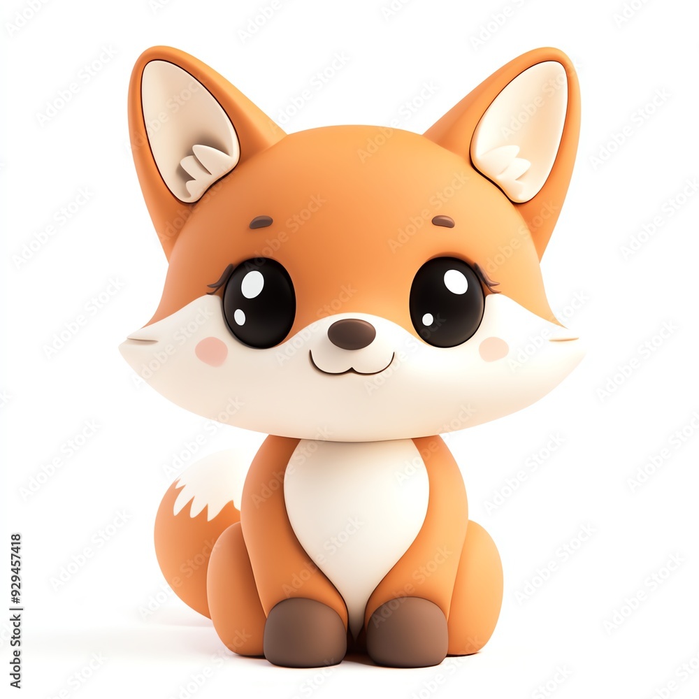 Cute cartoon fox with big eyes and a friendly expression. Perfect for children's illustrations and playful designs. Cute cartoon fox with big eyes and a friendly expression. Perfect for children's illustrations and playful designs.