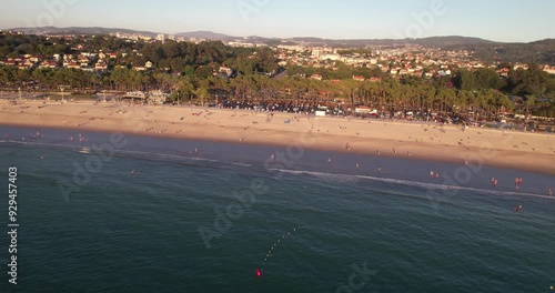 Aerial View City Beach of Samil in Vigo, Spain photo