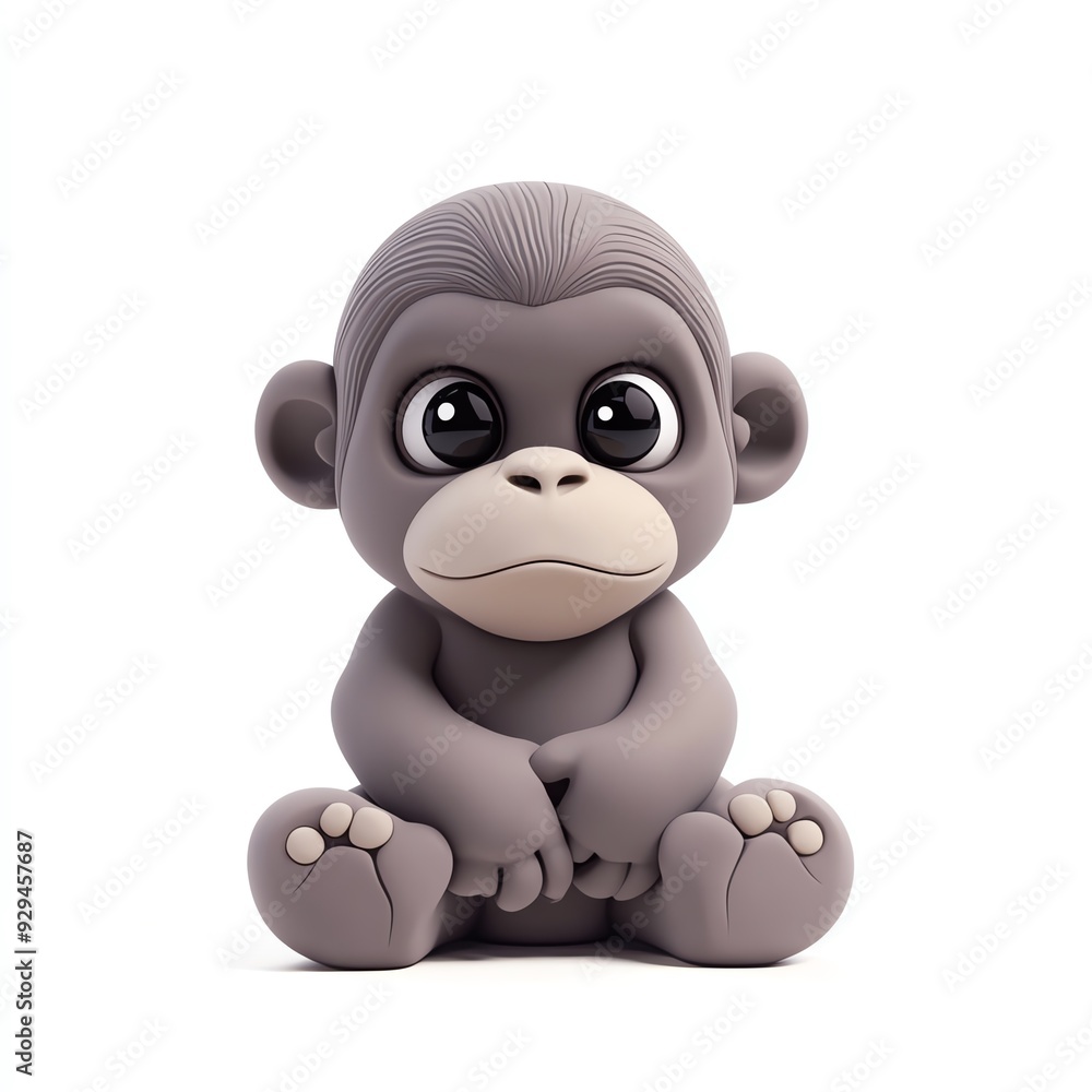 Cute cartoon monkey figurine with large eyes and playful expression, perfect for children's decor and playful themes. Cute cartoon monkey figurine with large eyes and playful expression, perfect for children's decor and playful themes.