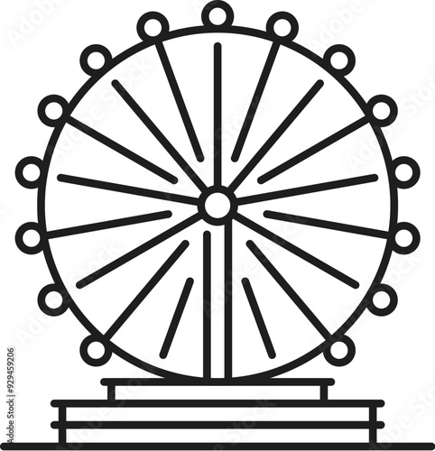 Singapore travel and vacation icon of Singapore Flyer observation wheel, vector symbol. Singapore Ferris wheel, tourism attraction and city landmark or sightseeing tour in Southeast Asia destination