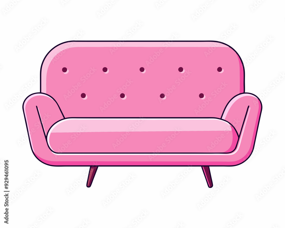 Pink sofa isolated stock illustration Pink sofa isolated stock illustration