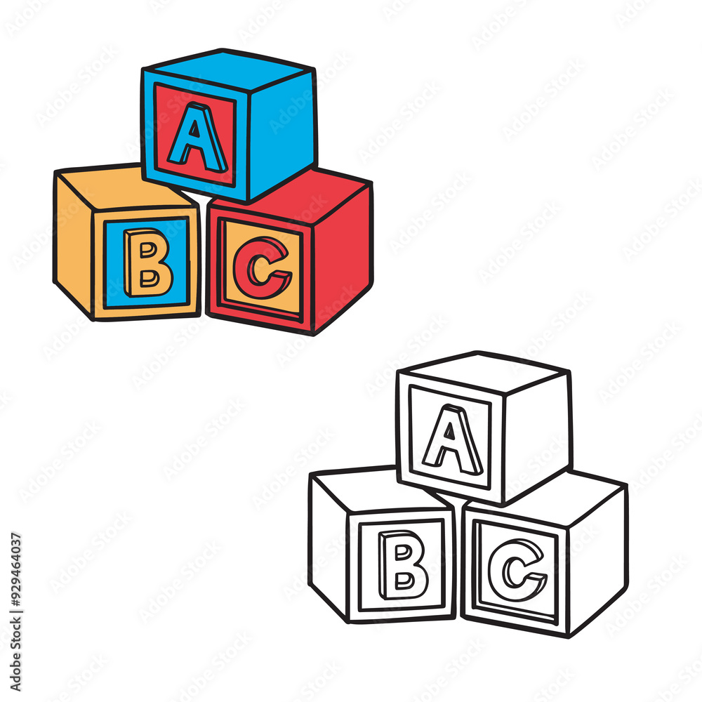blocked letters isolated on white background. abc, alphabet vector illustrations blocked letters isolated on white background. abc, alphabet vector illustrations