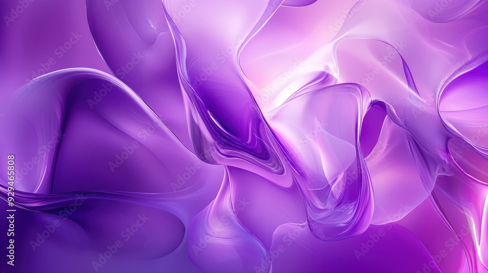 Fototapeta premium A vibrant abstract design featuring flowing purple shapes and smooth gradients.