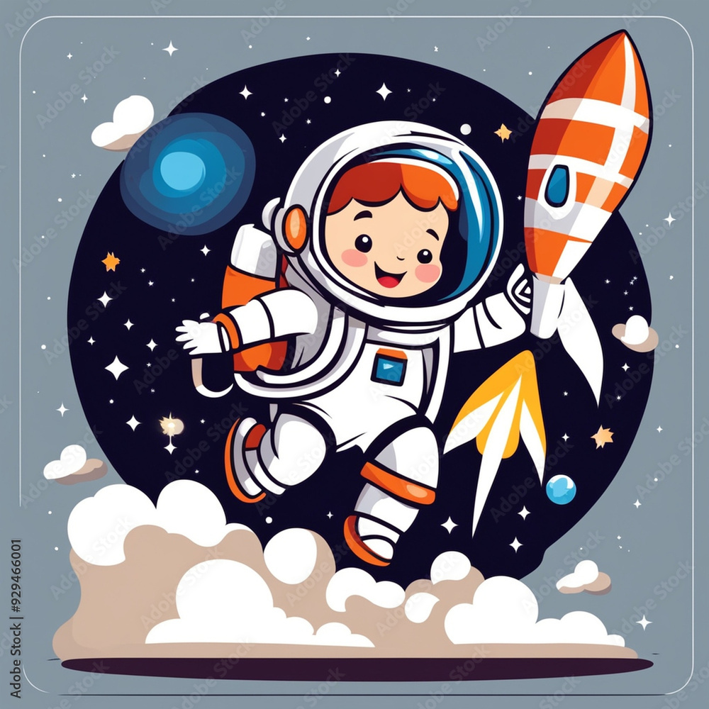 astronaut on a rocket