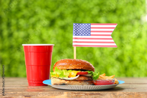 American flag burger with f...
