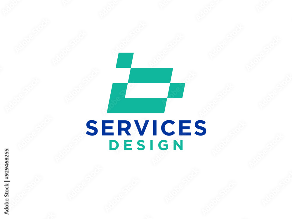 Initial Letter B Logo Line. Flat Vector Logo Design Initial Letter B Logo Line. Flat Vector Logo Design
