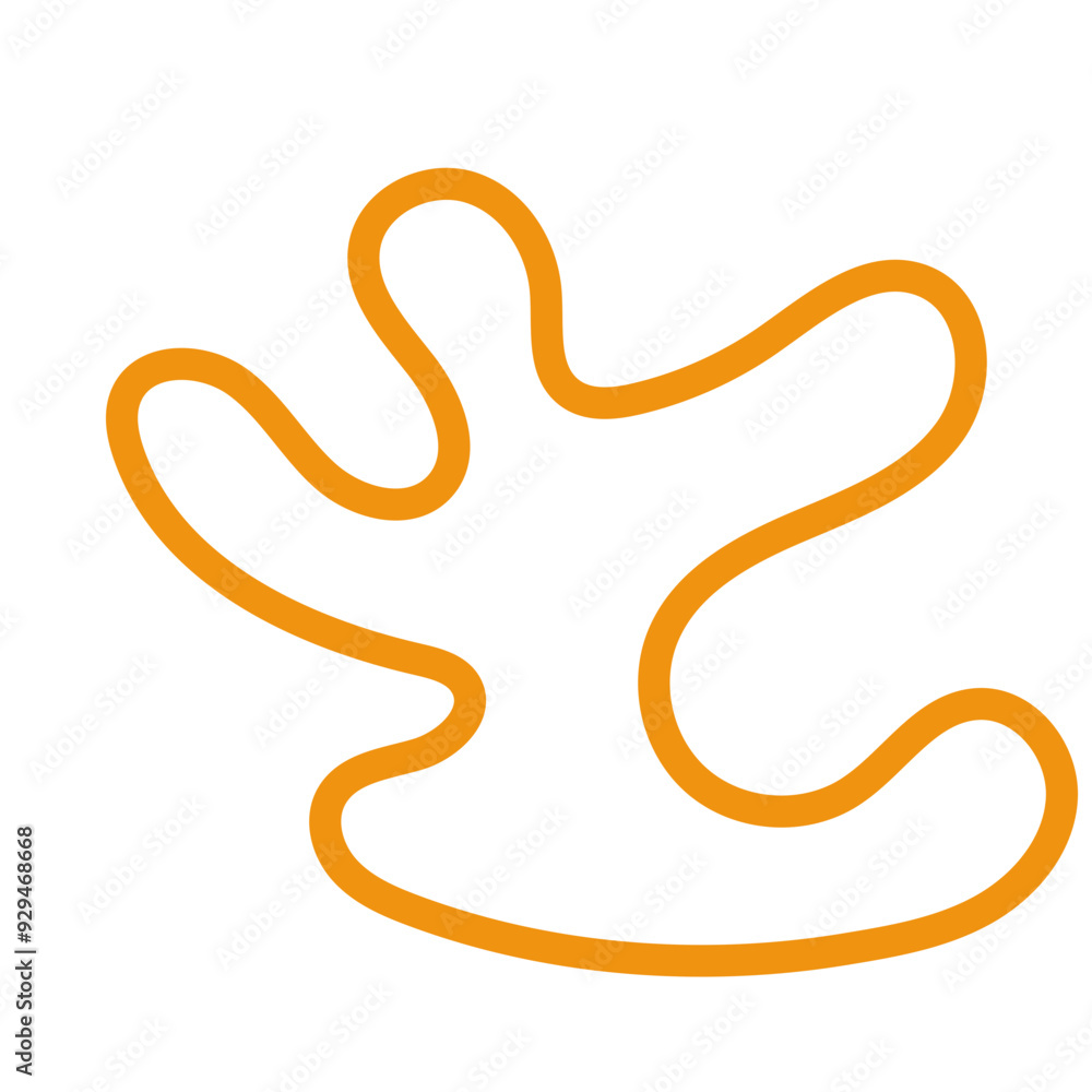 Fototapeta premium Orange abstract shapes outline vector