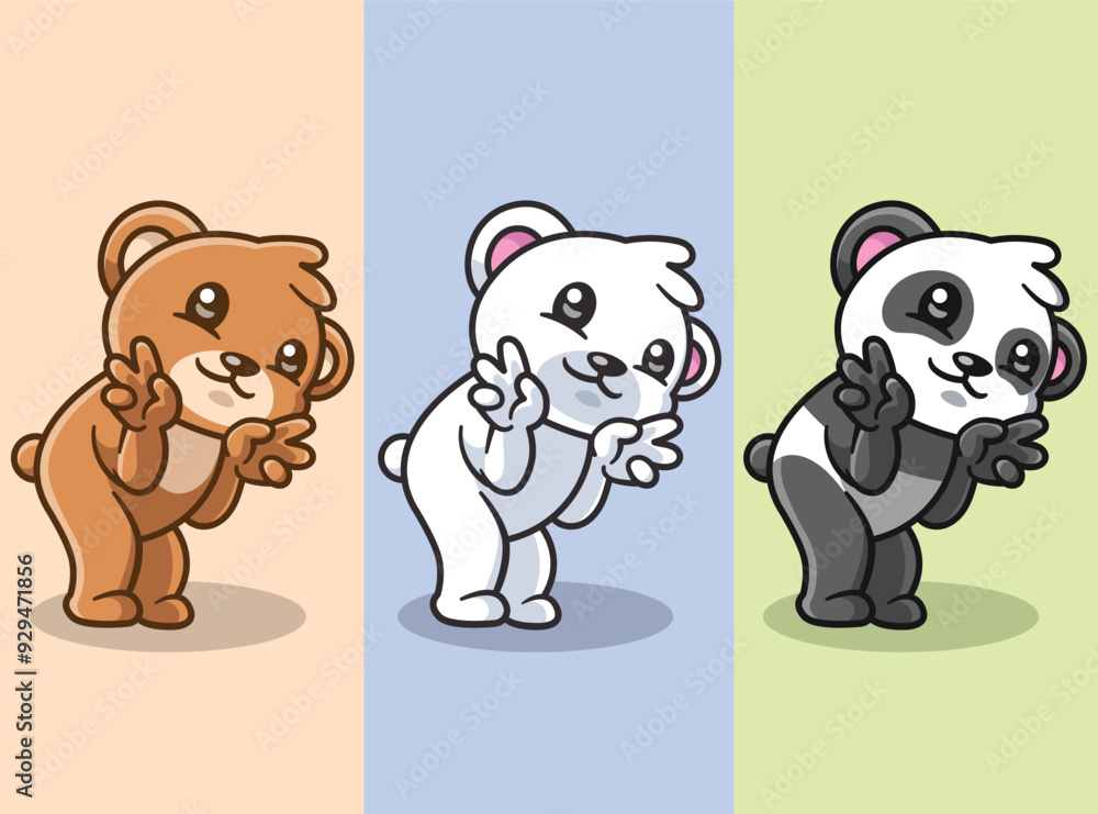 Fototapeta premium set of bears