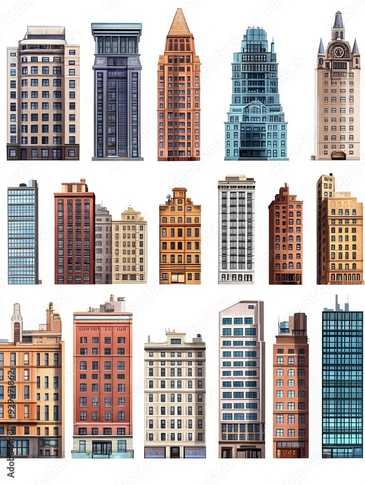 Collection of Cityscape Buildings Collection of Cityscape Buildings