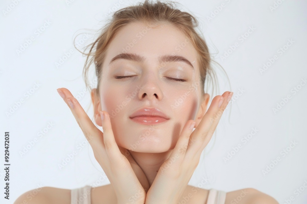 A woman sits with her eyes closed and hands on her face, possibly indicating sadness or emotional distress A woman sits with her eyes closed and hands on her face, possibly indicating sadness or emotional distress