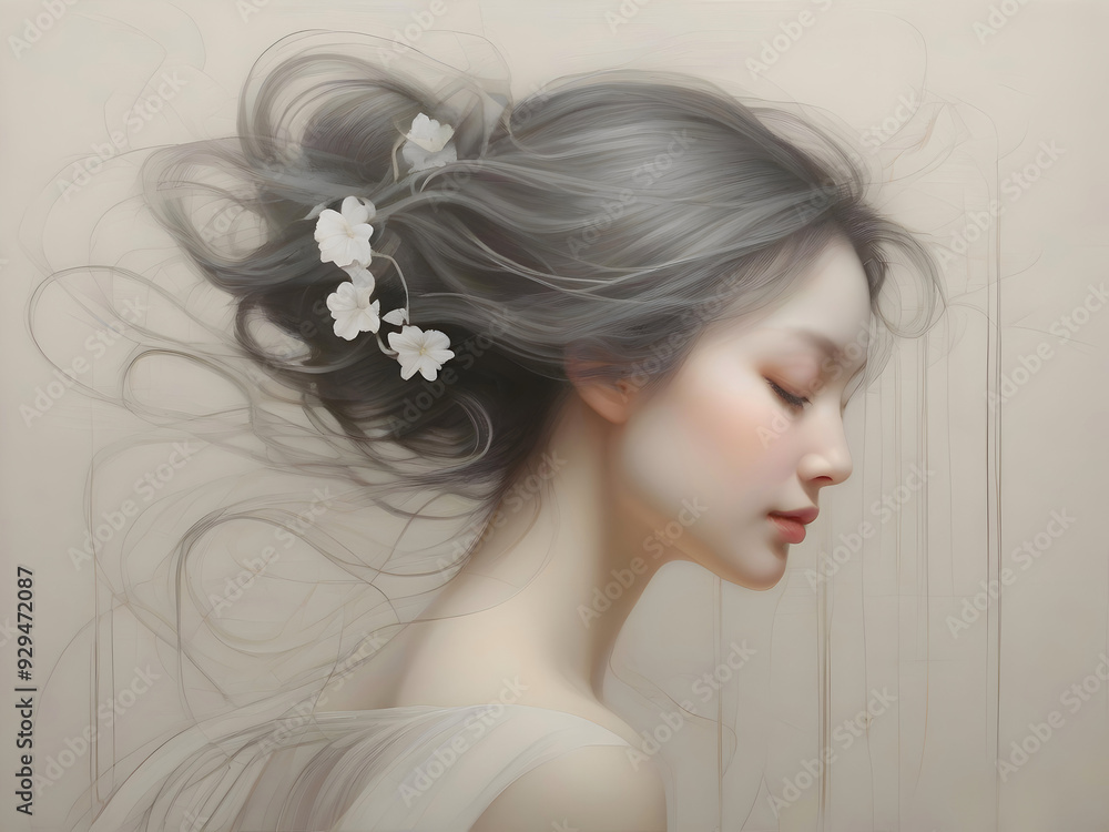 Pastel Elegant Lady Girl Portrait Surreal Art Pastel Elegant Lady Girl Portrait Surreal Art
