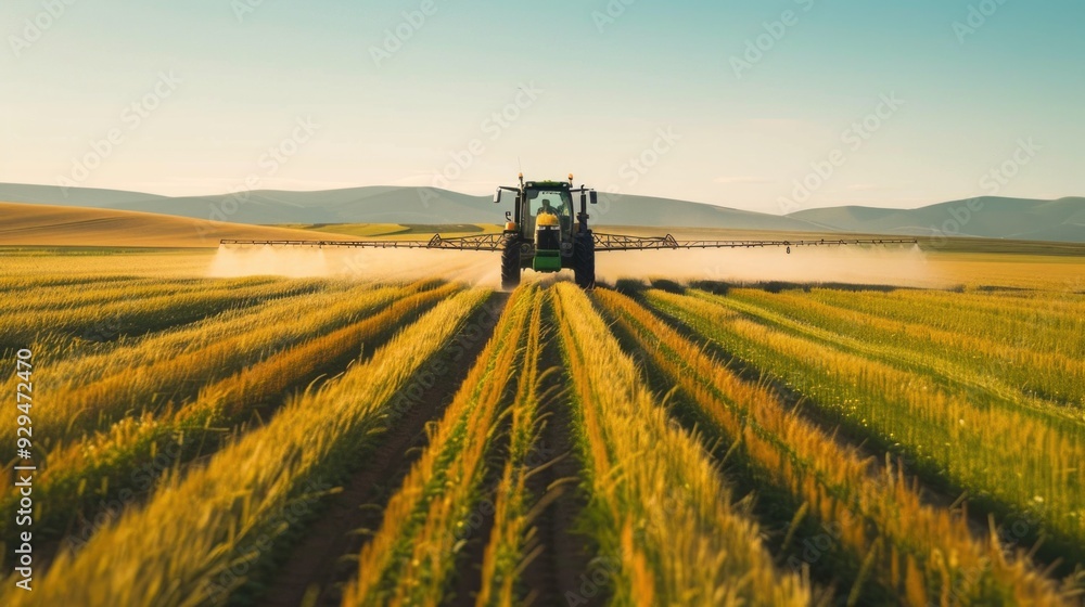 Agricultural machinery in action, suitable for rural or farm-related contexts Agricultural machinery in action, suitable for rural or farm-related contexts