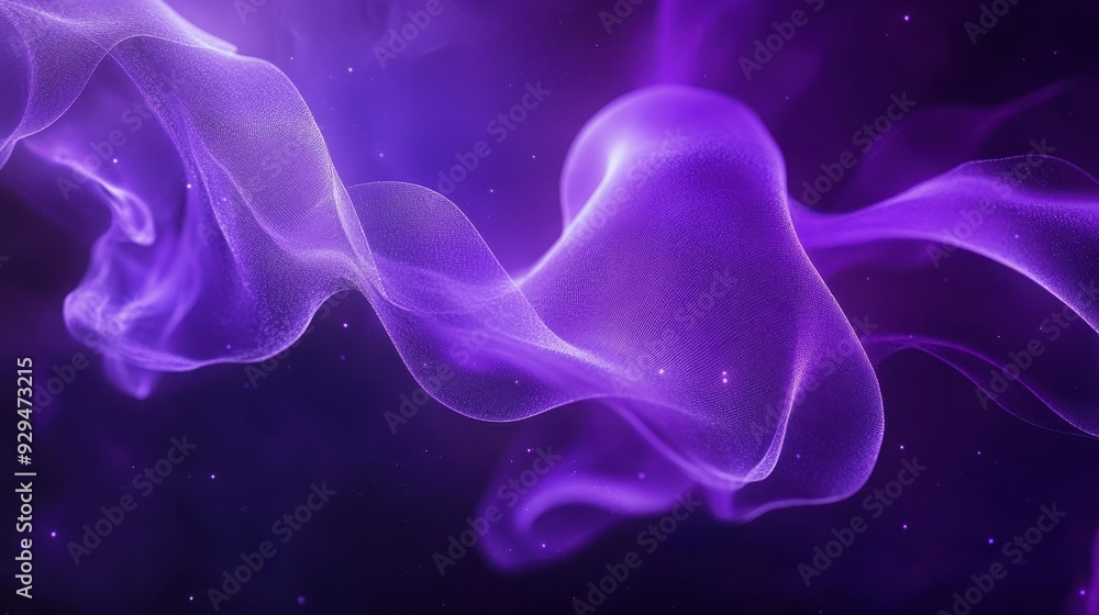 A vibrant abstract representation of flowing purple waves and light. A vibrant abstract representation of flowing purple waves and light.