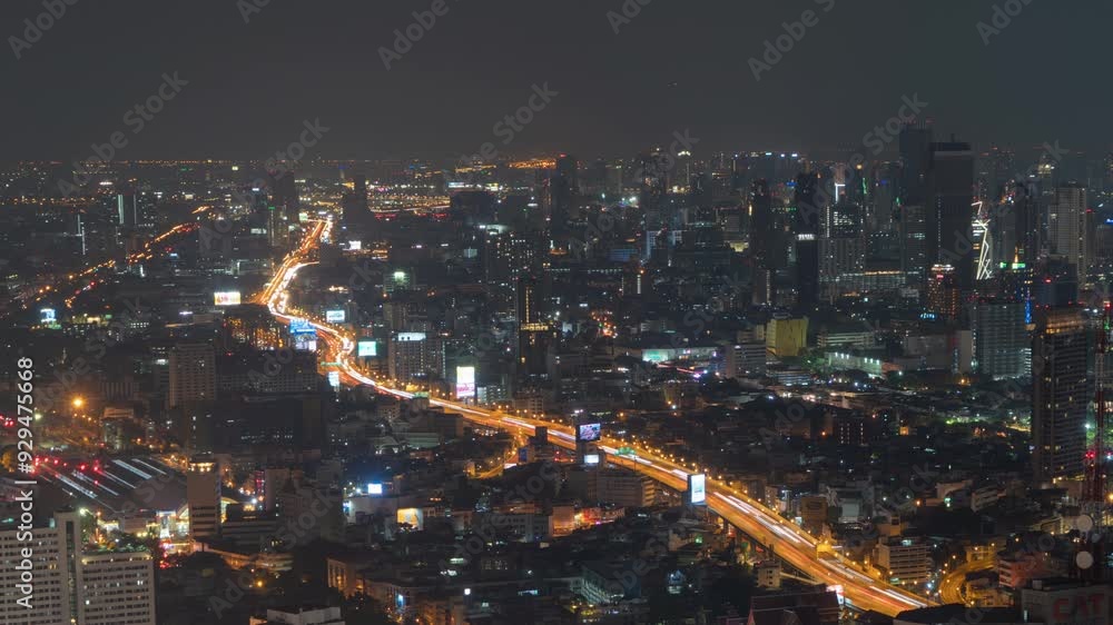Time lapse of aerial view of Bangkok Downtown. Financial district and business centers in smart urban city in Asia. Skyscraper and high-rise buildings. Thailand. Time lapse of aerial view of Bangkok Downtown. Financial district and business centers in smart urban city in Asia. Skyscraper and high-rise buildings. Thailand.