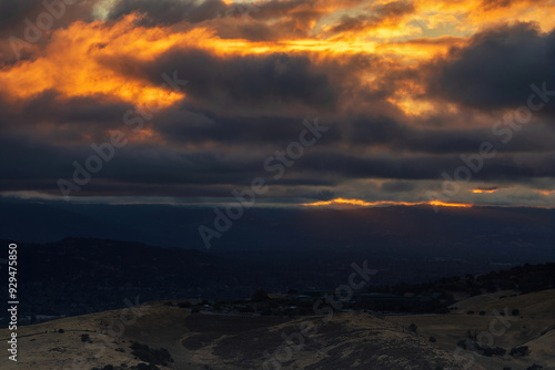 Ominous Sunset Clouds at Santa Teresa County Park, Santa Clara County, California. photo