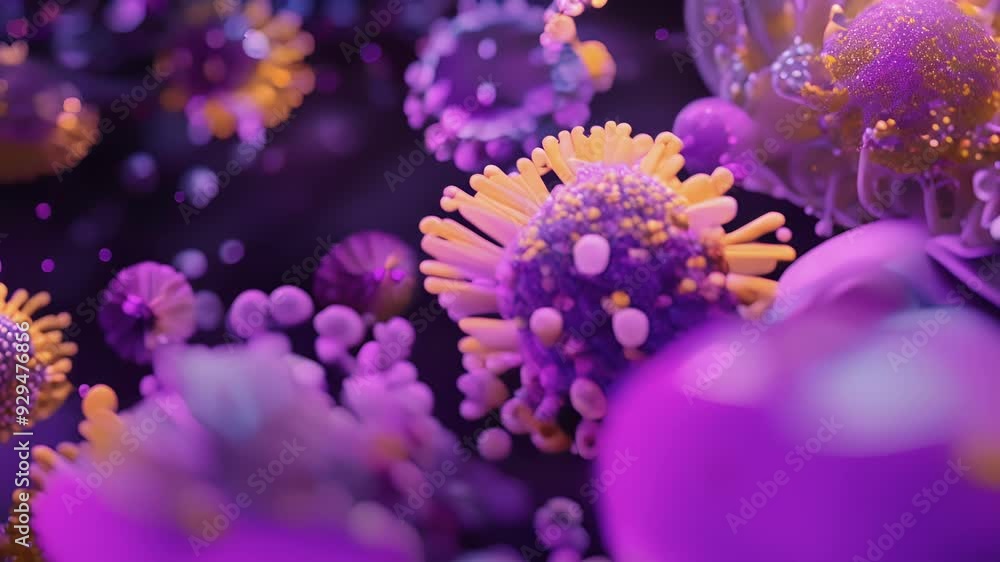 Microscopic view showcases monkeypox virus particles moving through a ...