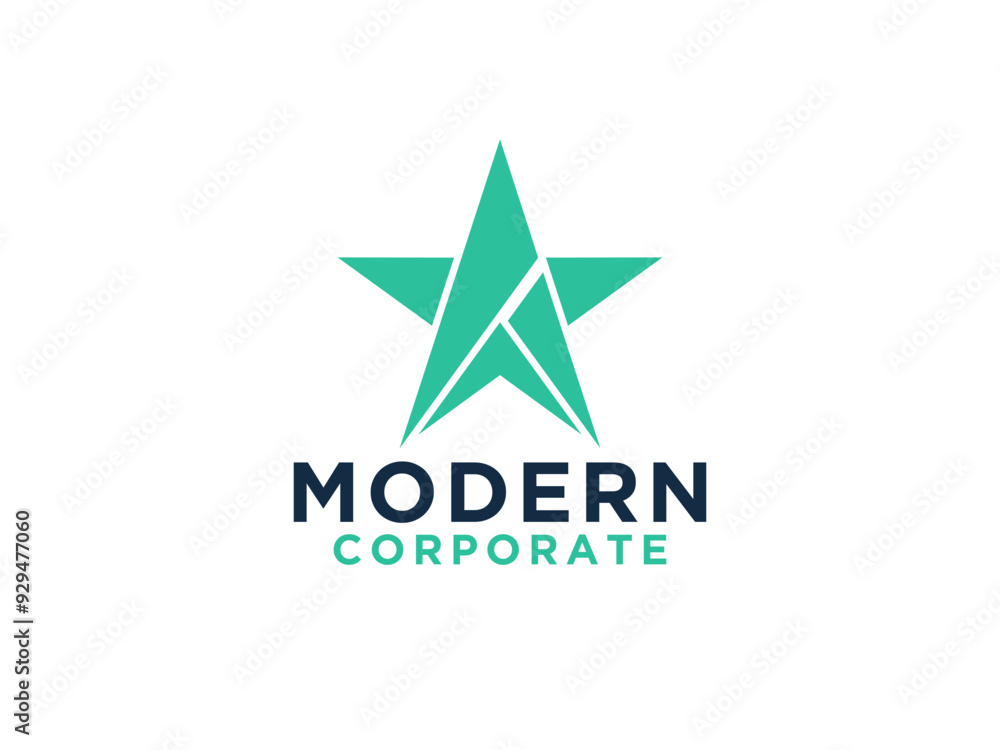 Star Logo. Geometric Origami Style isolated on White Background. Star Logo. Geometric Origami Style isolated on White Background.