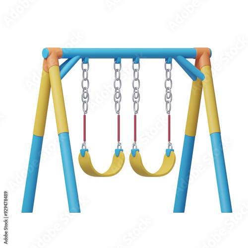 blue swing 3d illustration photo