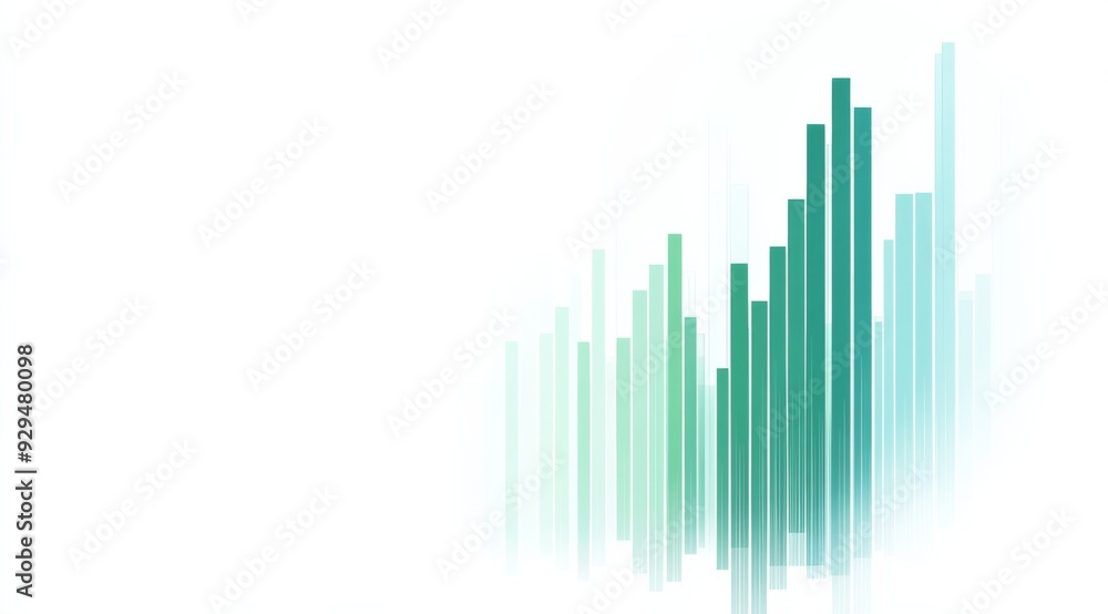 Green bar graph with two lines rising and falling on a white background with light blue accents. Green bar graph with two lines rising and falling on a white background with light blue accents.
