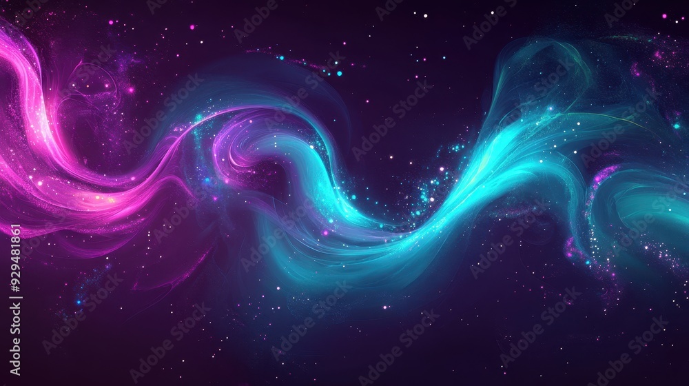 A vibrant cosmic abstract design featuring swirling colors in a starry background. A vibrant cosmic abstract design featuring swirling colors in a starry background.