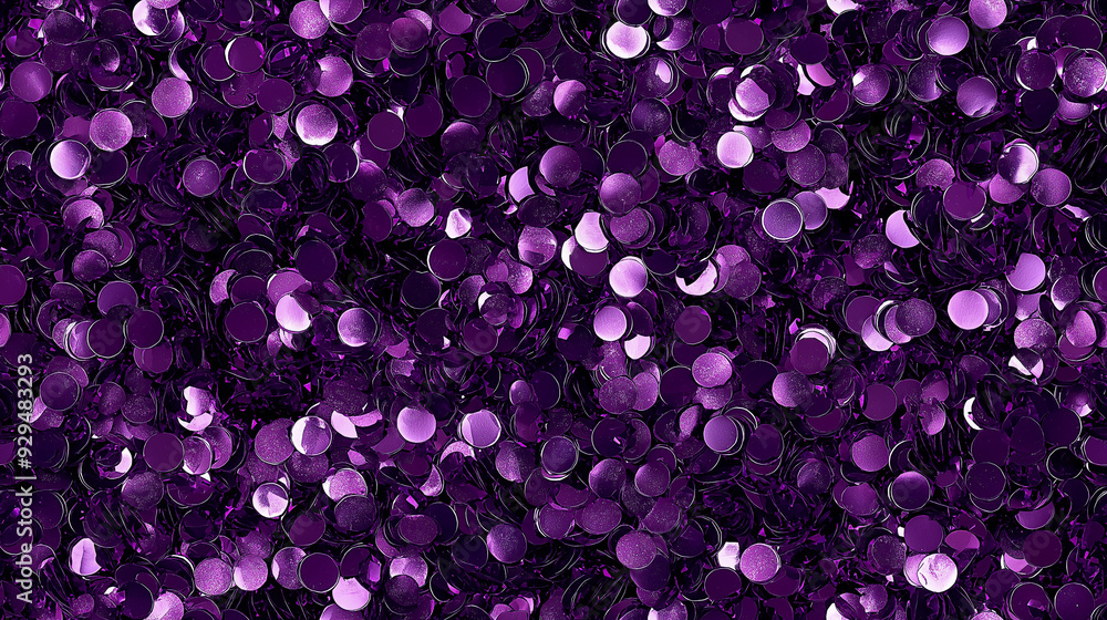 Obraz premium glittering amethyst purple sequin texture with scattered silver and black accents