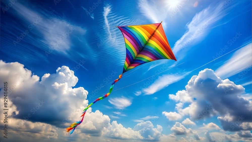 photography of a colorful kite flying in the sky photography of a colorful kite flying in the sky