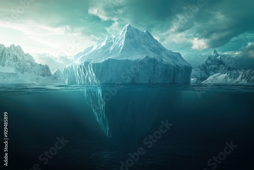 Wallpaper Mural Iceberg - Underwater Risk - Global Warming Concept - 3d Rendering, ai Torontodigital.ca