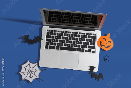 Modern laptop and decor for...