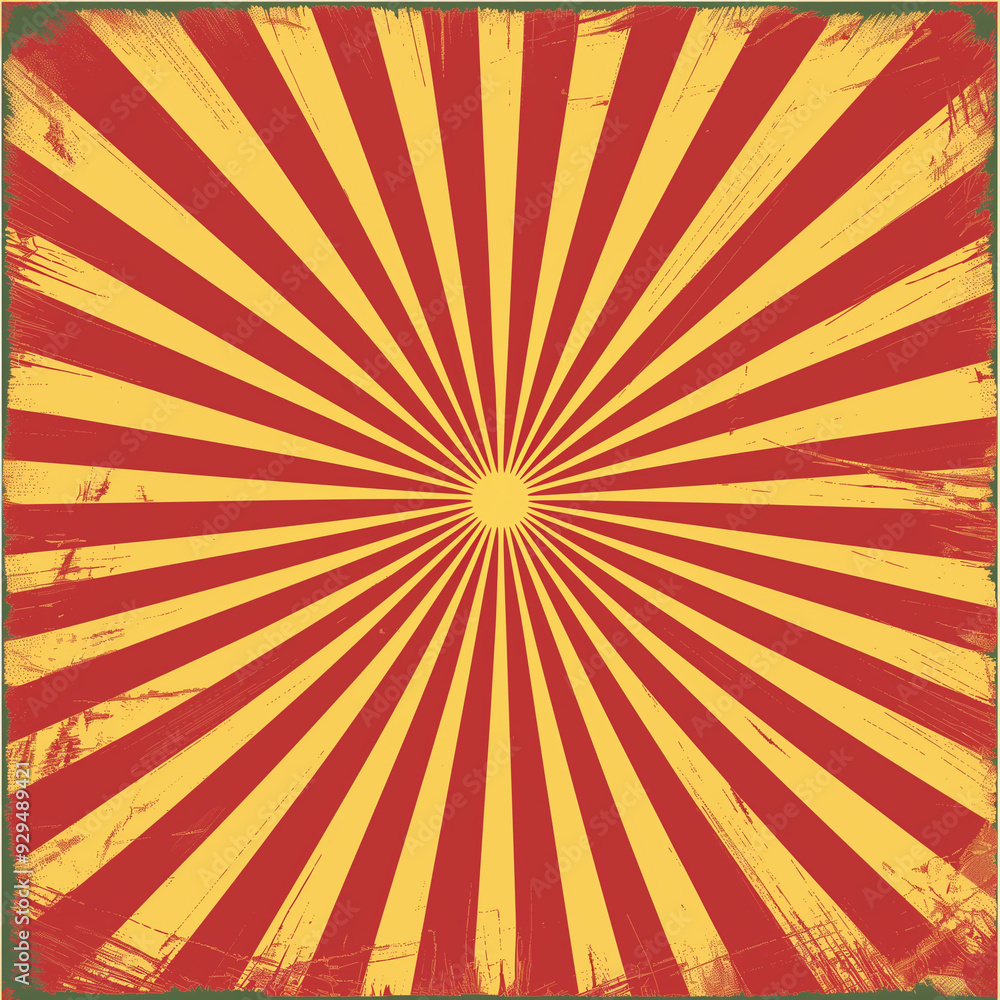 yellow and red rays, gradient as a background for a comic book or a vintage picture, generative AI