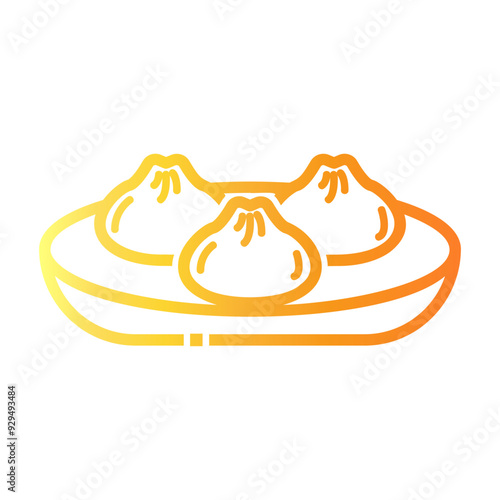 dumpling Line Gradient Icon