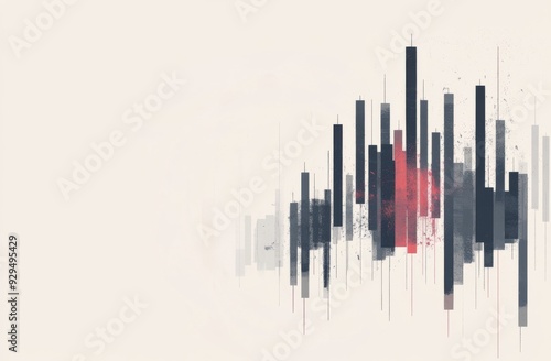 beige background withe black graph, Gathered stock market chart background vector design concept for business and financial education.