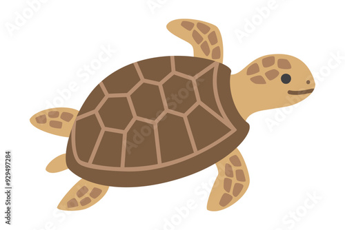 かわいいウミガメのイラスト