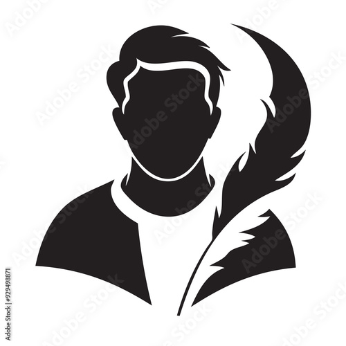 Man with an old bird feather