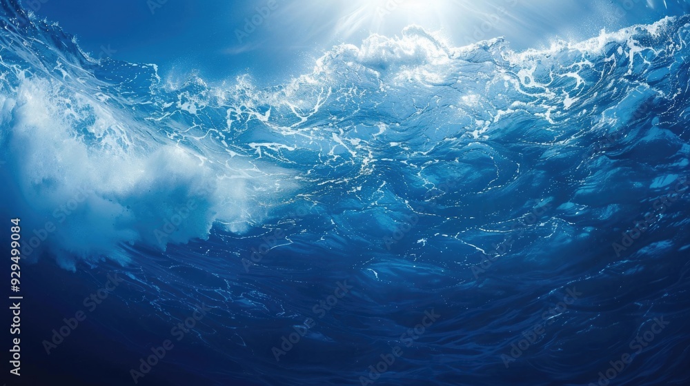 Fototapeta premium The sun's rays reflected on the surface of the ocean, creating a beautiful and serene atmosphere