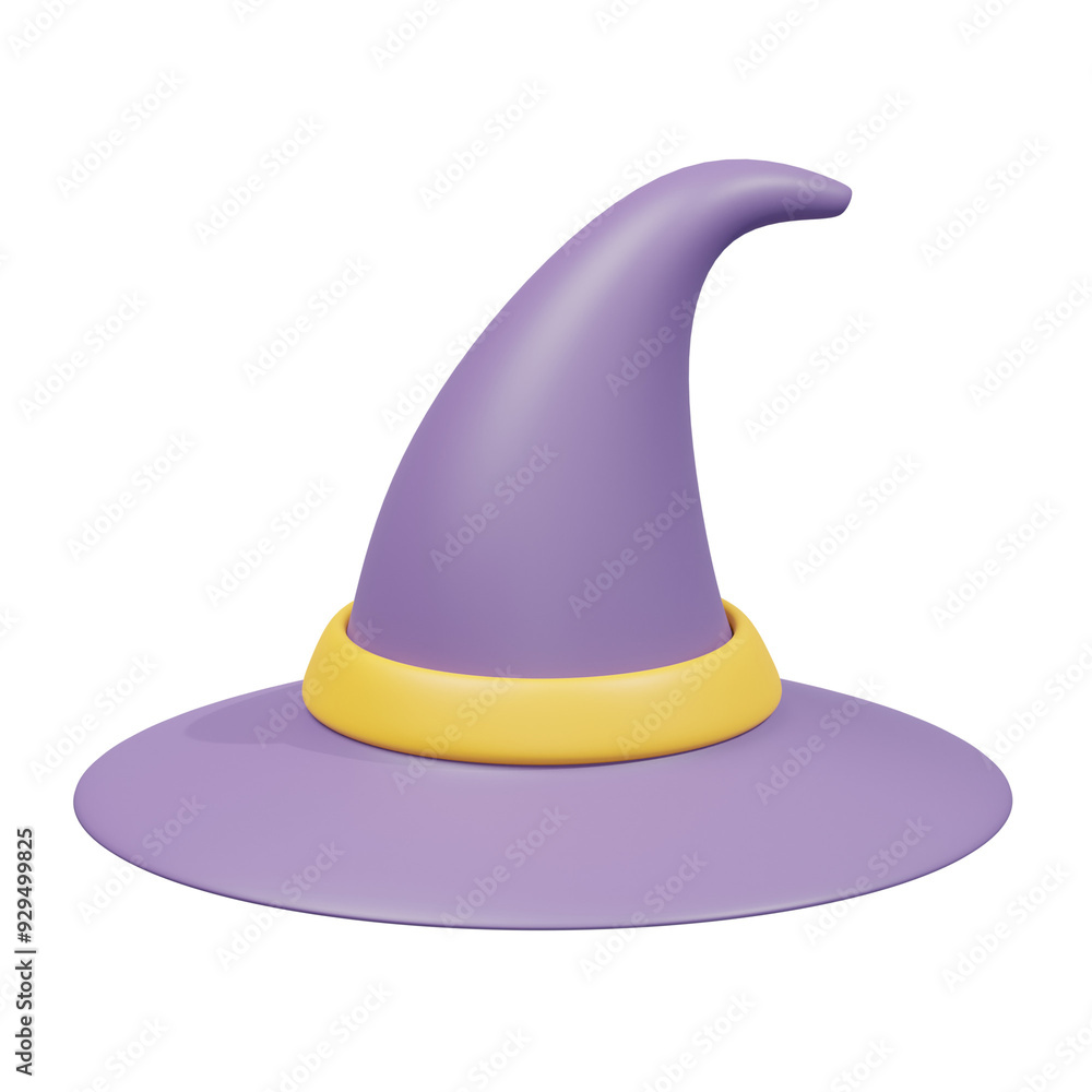 Naklejka premium purple witch hat 3d illustration