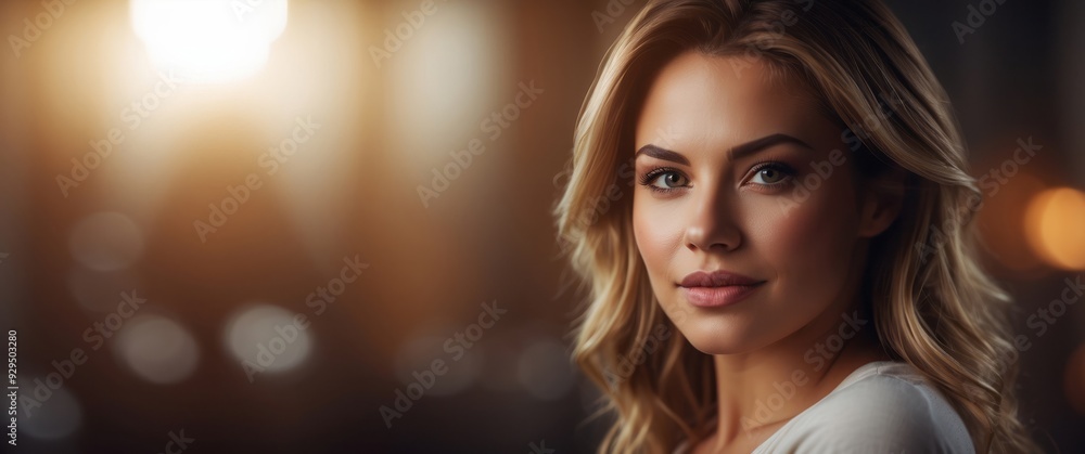 Close-up Portrait of a Woman with Blonde Hair and Makeup Close-up Portrait of a Woman with Blonde Hair and Makeup