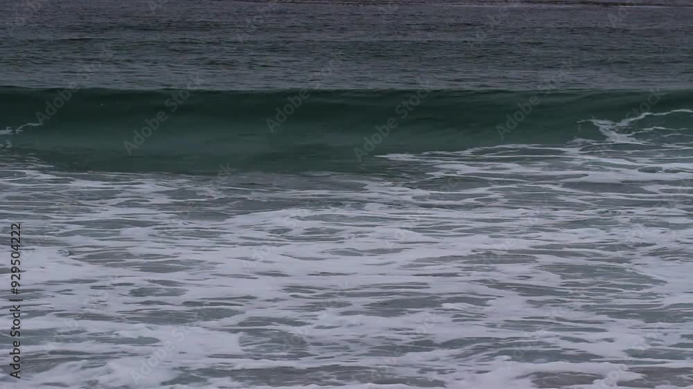 Tight Shot Of Ocean Waves Breaking With Some Birds Floating On Top Overcast Day Carmel California
Tight Shot Of Ocean Waves Breaking With Some Birds Floating On Top Overcast Day Carmel California