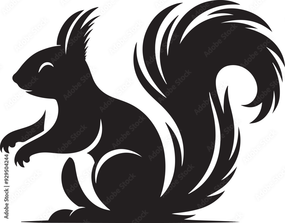 Premium Squirrel Silhouette Vector for Educational Graphics Premium Squirrel Silhouette Vector for Educational Graphics