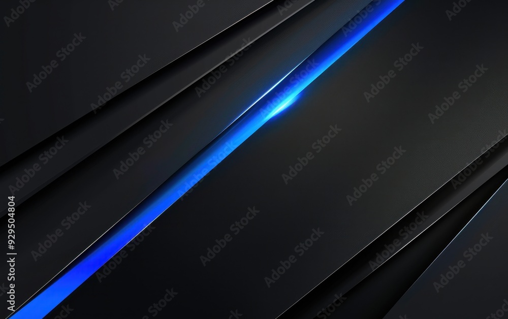 Abstract Black Background with a Glowing Blue Line Abstract Black Background with a Glowing Blue Line