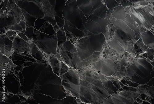 Abstract Black Marble Texture with White Veins