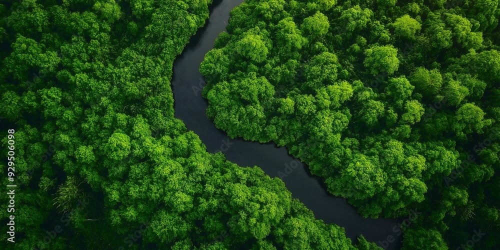 tree in the forest, Breathtaking Aerial View of a Lush Green Forest with a River Winding Through the Landscape. tree in the forest, Breathtaking Aerial View of a Lush Green Forest with a River Winding Through the Landscape.
