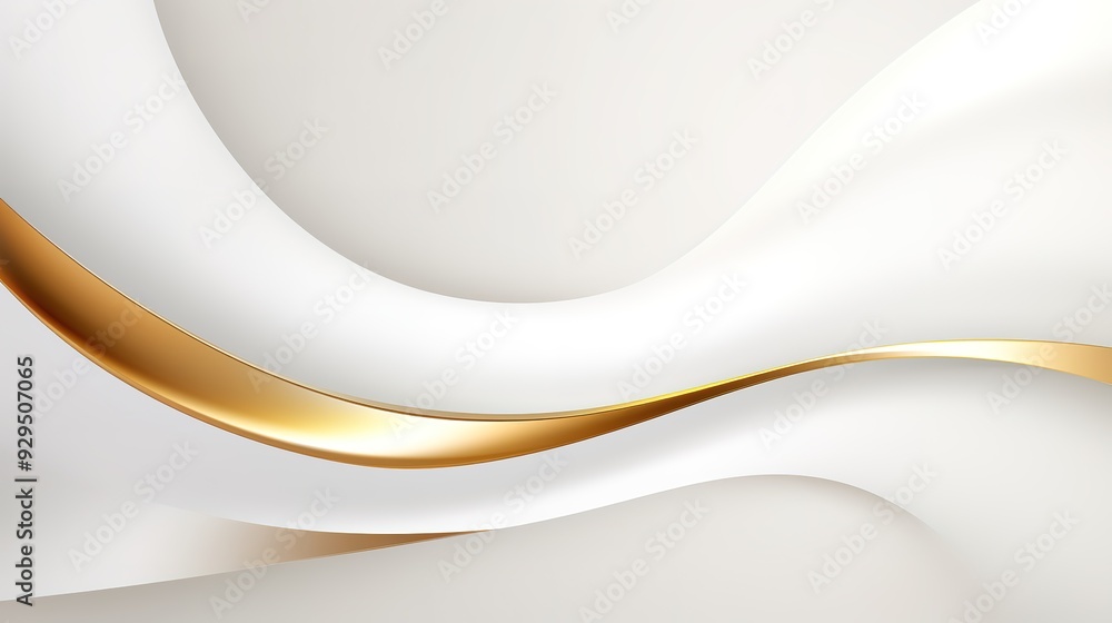 Abstract background with a golden wave and white curves. Abstract background with a golden wave and white curves.