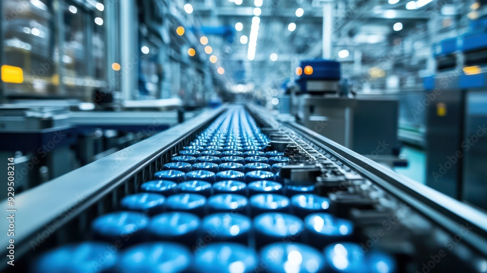 Close-up of conveyor belts moving products through an automated factory, showcasing the flow and efficiency of industrial automation. Close-up of conveyor belts moving products through an automated factory, showcasing the flow and efficiency of industrial automation.