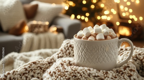 Wallpaper Mural Hot cocoa with marshmallows in cozy interior Torontodigital.ca