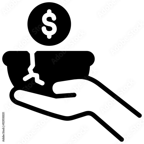 beg icon illustration design with solid